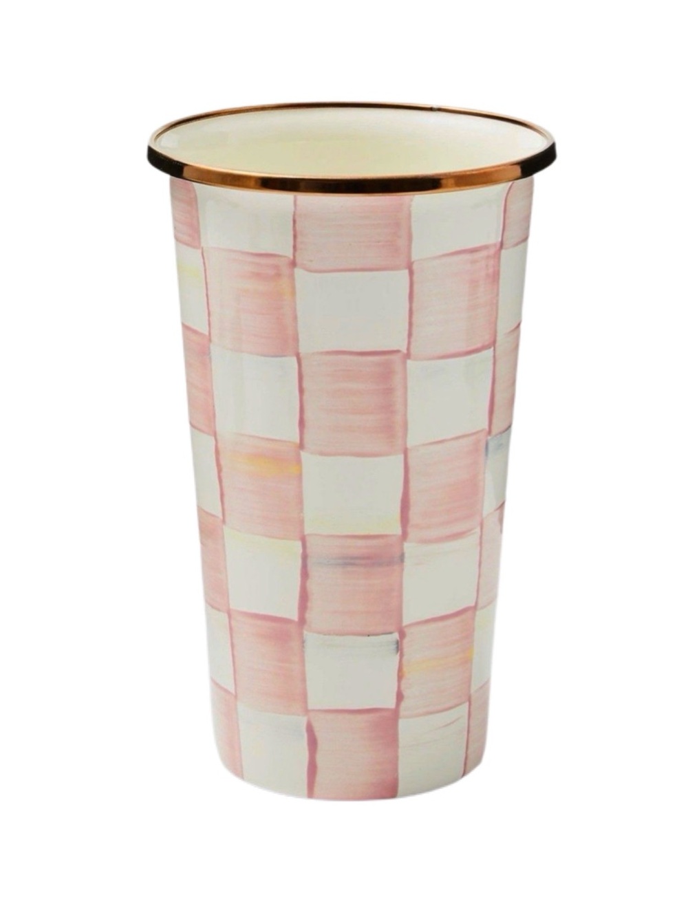 MacKenzie Childs Rosy Check Tumbler CUP 20oz